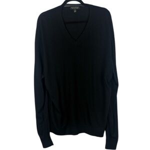 Banana Republic Men's Classic Preppy 100% Merino Wool Black V-Neck XL Sweater